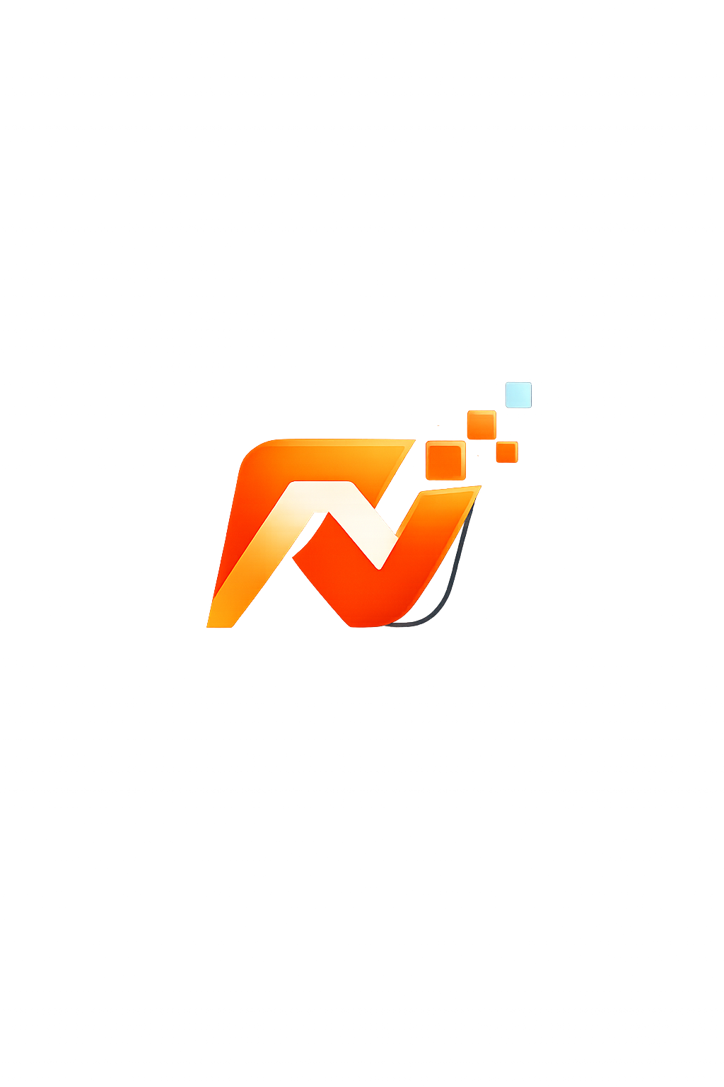 Stylised ‘R’ with glowing pixels
